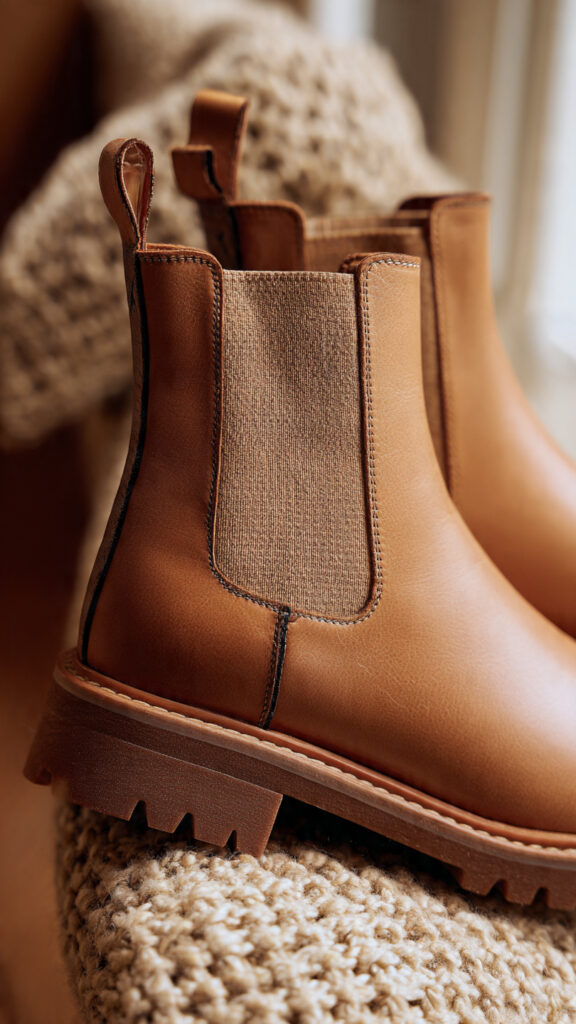 The Everyday Boots Women Love chelsea style boots close up showing elastic side panels
