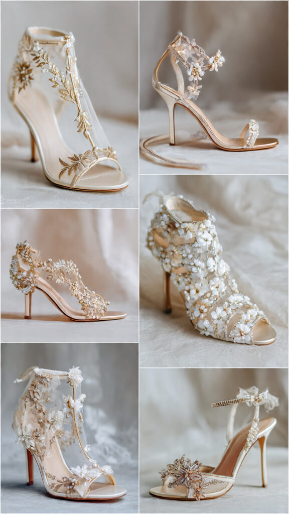 Step Into Elegance: Wedding Sandals for Every Bride different bridal wedding sandal designs (1)