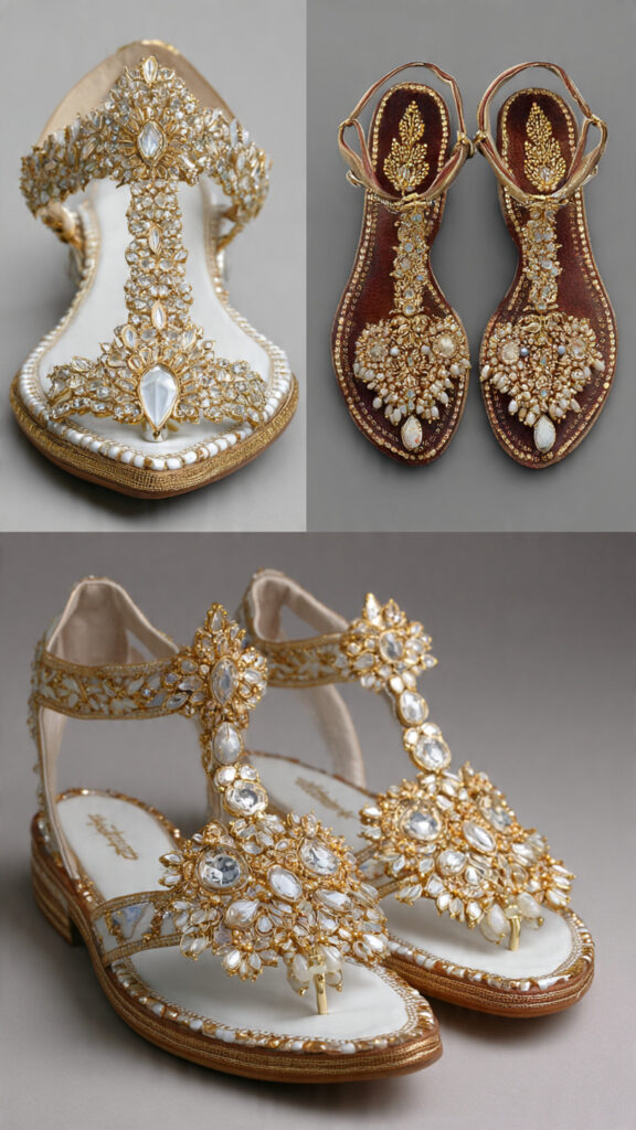 Step Into Elegance: Wedding Sandals for Every Bride different bridal wedding sandal designs (3)